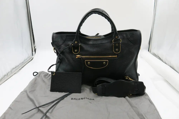 Balenciaga Small Metallic Edge Black Ghw Bag