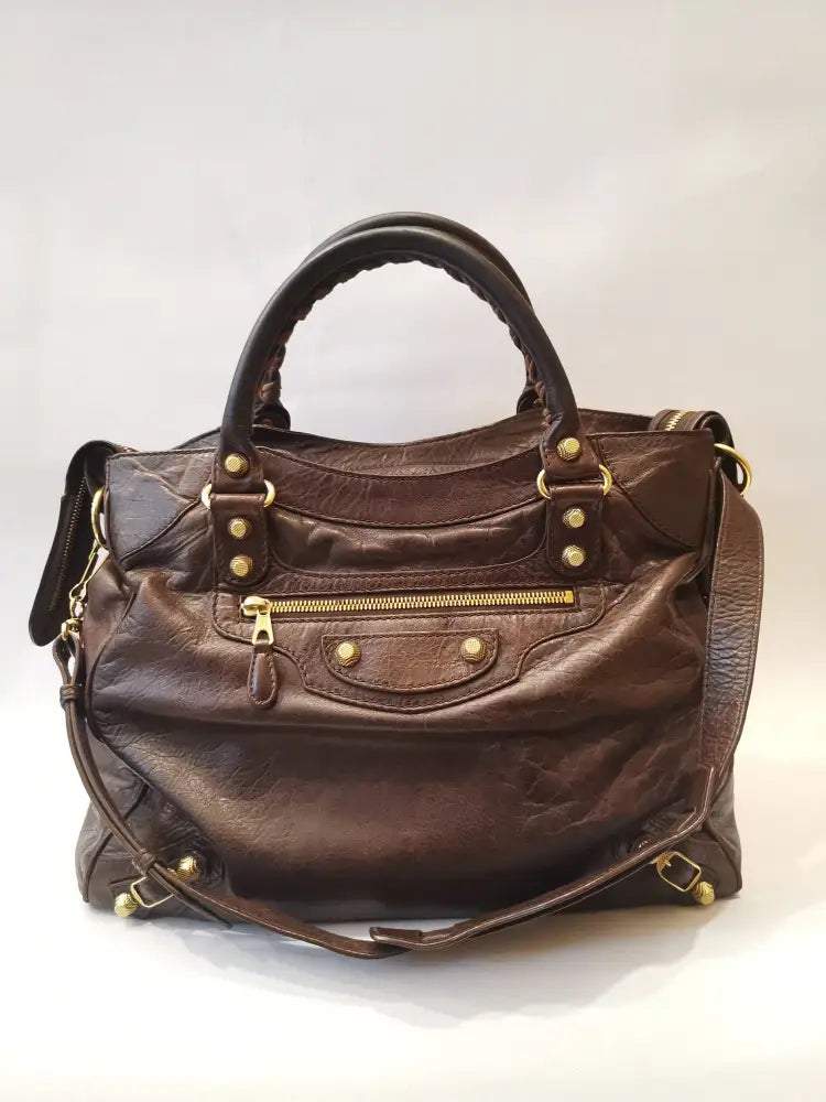 Balenciaga Velo Choco Ghw 2013 Shoulder Bag