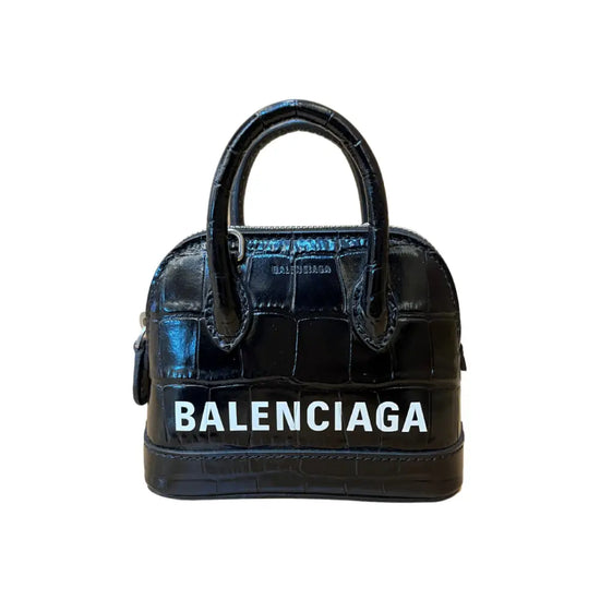 Balenciaga Ville Mini Croco Black 2024 Bag