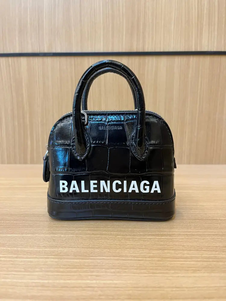 Balenciaga Ville Mini Croco Black 2024 Bag