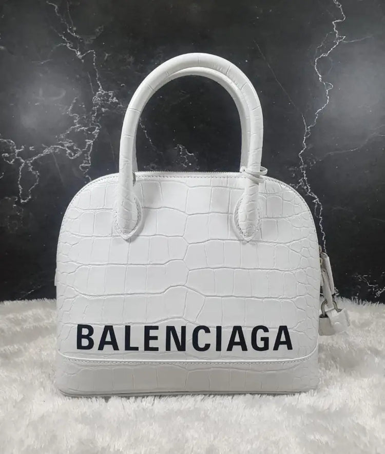 Balenciaga Ville Small White Handbag