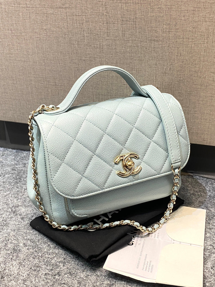 Chanel Affinity Bussines Caviar Blue Lghw #Chip