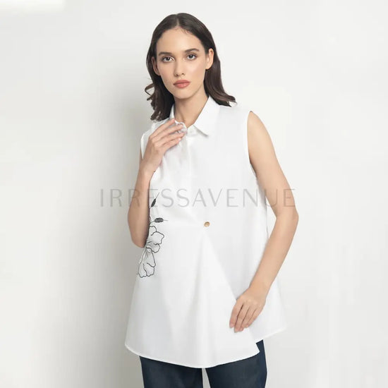 Bhuvi Top By Sroja Studio White L Clothing