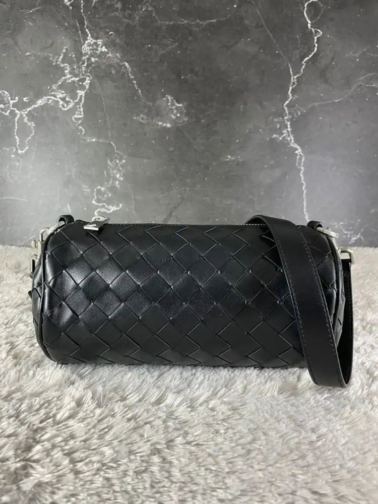 Bottega Veneta Barell Black Shw Crossbody Bag