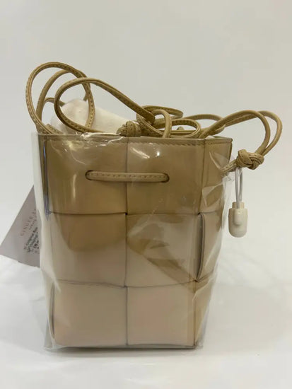 Bottega Veneta Cassette Interciato Leather Bucket Bag Crossbody