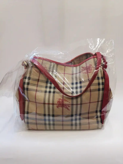 Burberry Nova Check Red Tote Bag