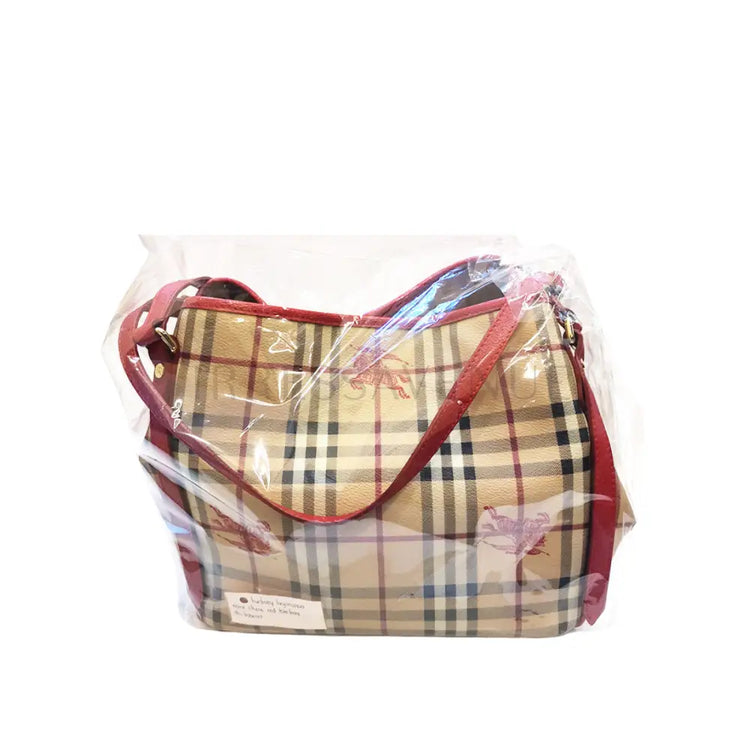 Burberry Nova Check Red Tote Bag