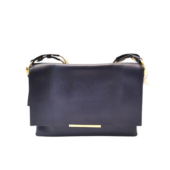 Celine Blue Calfskin Leather Blade Flap Bag Shoulder