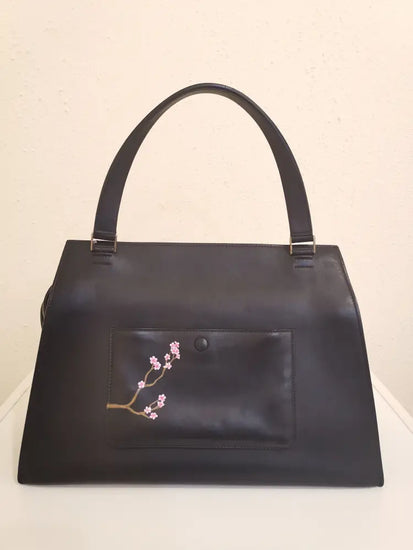 Celine Edge Large Beige / Black Special Custom By Artist (2013) Shoulder Bag