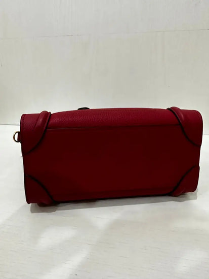 Celine Micro Luggage Handbag In Red Hand Bag