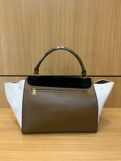 Celine Trapeze Medium Tricolour Brown White Black Hand Bag