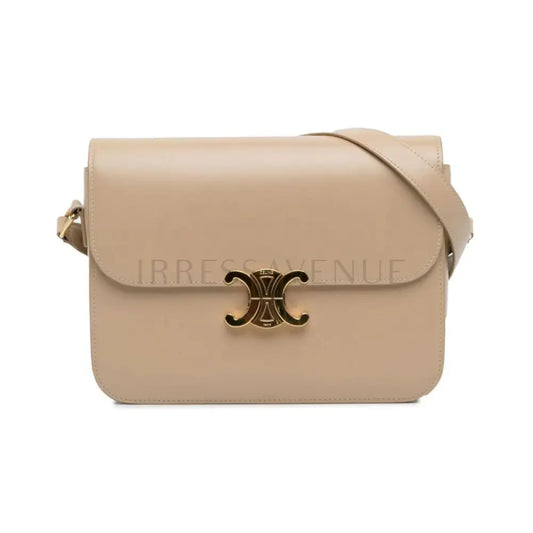 Celine Triomphe Medium Beige Ghw 2018 Crossbody Bag