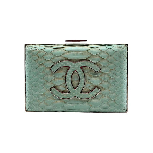 Chanel Blue Mint Phyton #16 (2012) Pouch & Clutch