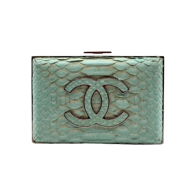 Chanel Blue Mint Phyton #16 (2012) Pouch & Clutch