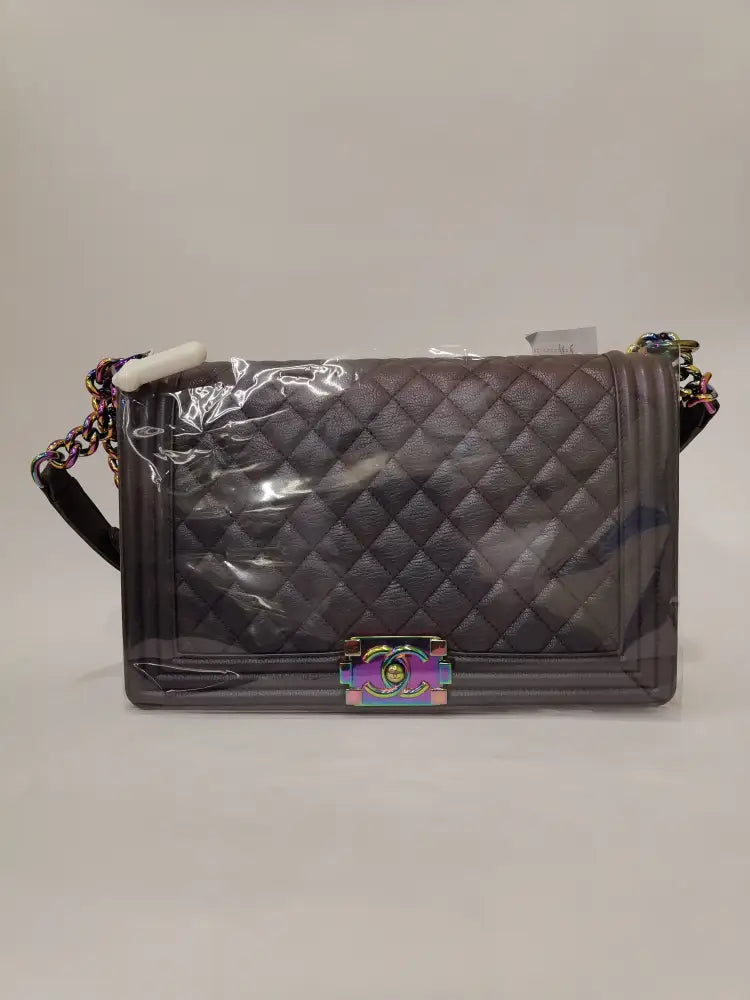 Chanel Boy Medium Iridescent Rainbow Hardware #21 Shoulder Bag