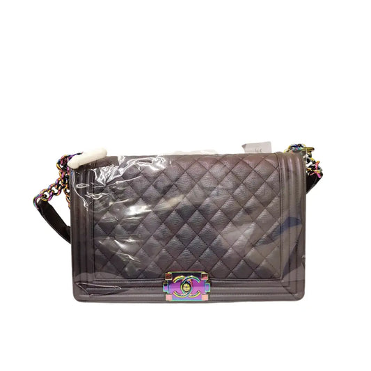 Chanel Boy Medium Iridescent Rainbow Hardware #21 Shoulder Bag