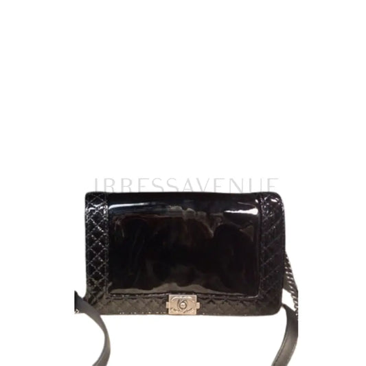 Chanel Boy Woc Black Patent Leather Rhw Seri 18 Crossbody Bag