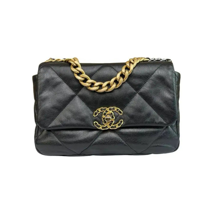 Chanel C19 Small Black Ghw #19 Crossbody Bag