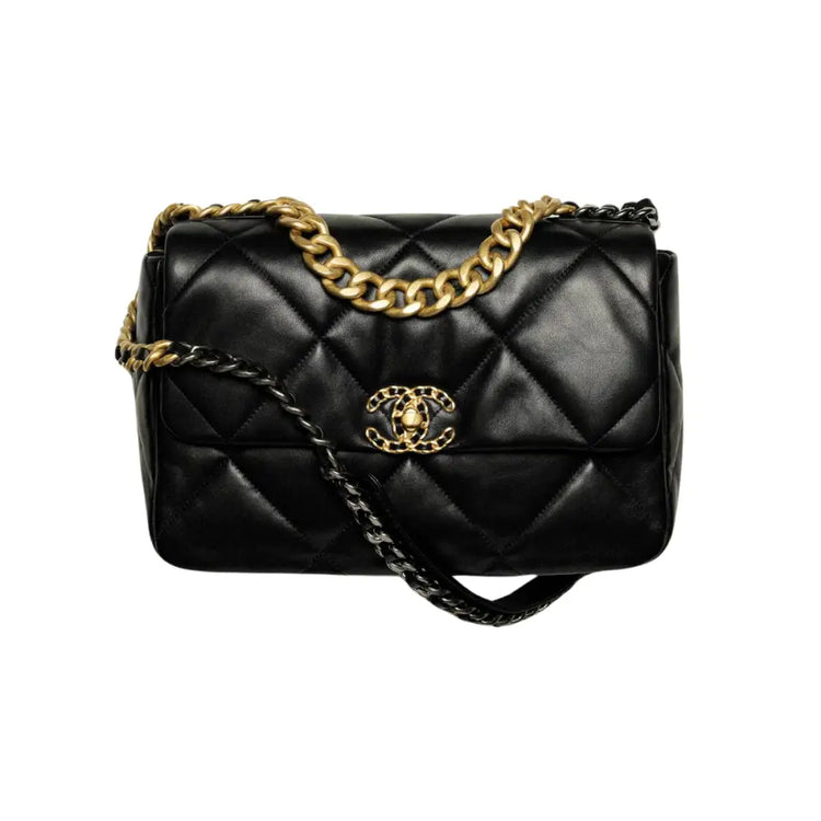 Chanel C19 Small Black Ghw #19 Crossbody Bag