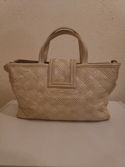 Chanel Calfskin Large Retro Girl Shopping Tote Broken White Aged Ghw #17 Shoulder Bag