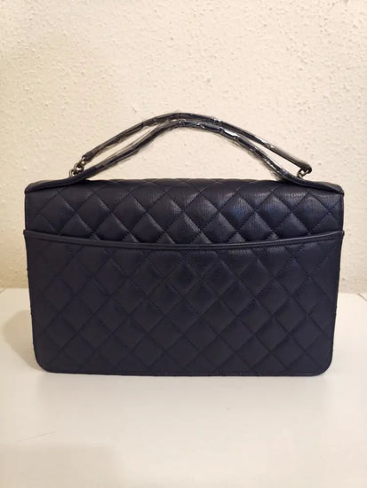 Chanel Caviar Jumbo Blue Cc University Flap Rthw #23 Crossbody Bag