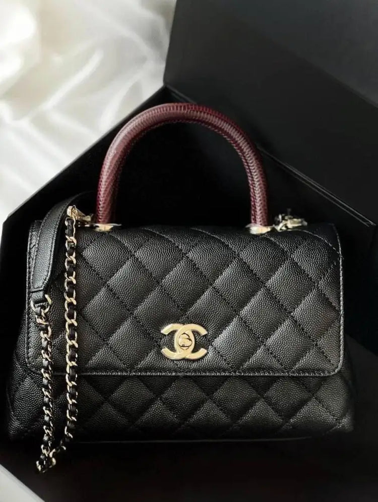 Chanel Coco Handle Small Black Caviar Lghw Crossbody Bag