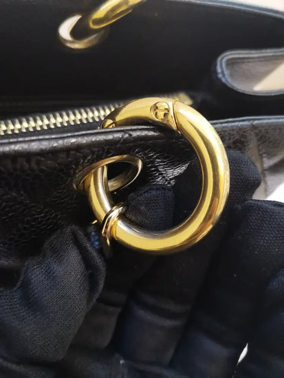 Chanel Gst Black Caviar Ghw #11 Handbag