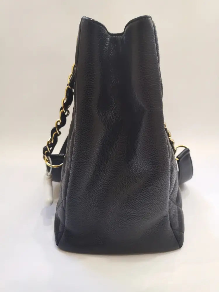 Chanel Gst Black Caviar Ghw #11 Handbag