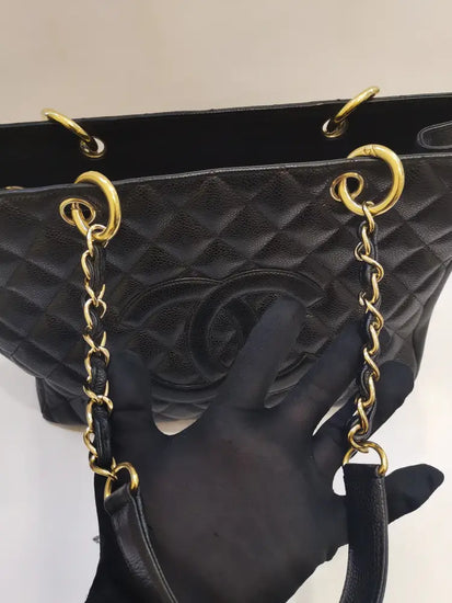 Chanel Gst Black Caviar Ghw #11 Handbag