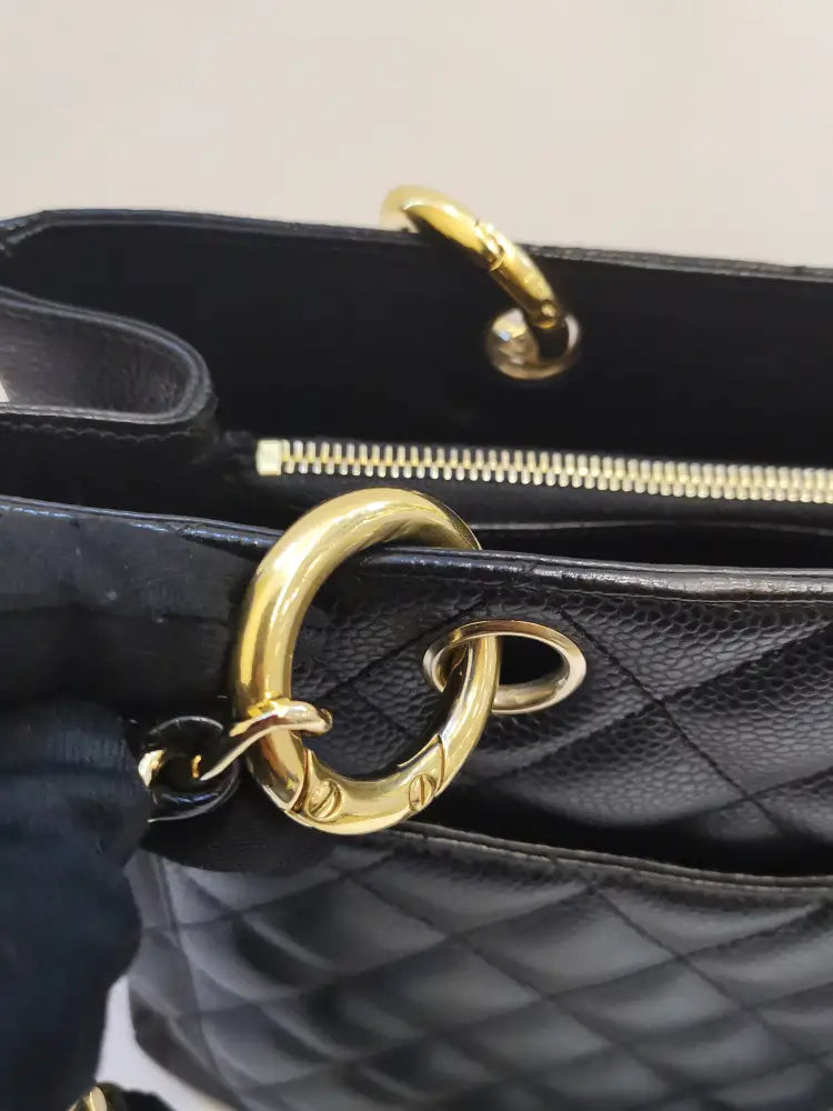 Chanel Gst Black Caviar Ghw #11 Handbag