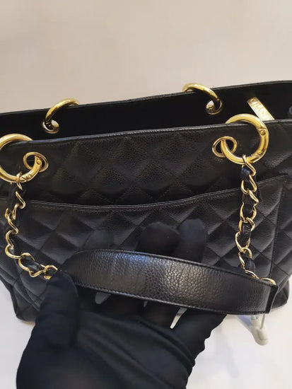 Chanel Gst Black Caviar Ghw #11 Handbag