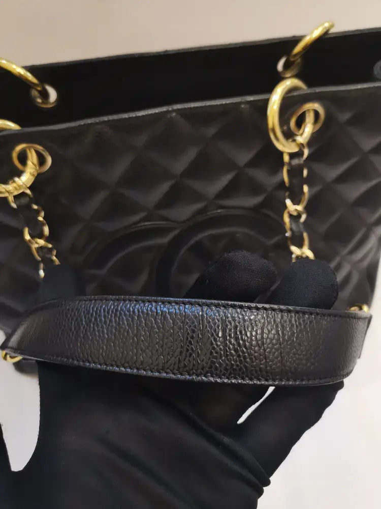 Chanel Gst Black Caviar Ghw #11 Handbag