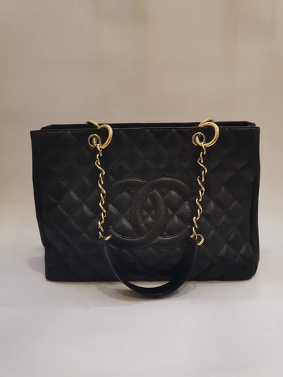 Chanel Gst Black Caviar Ghw #11 Handbag