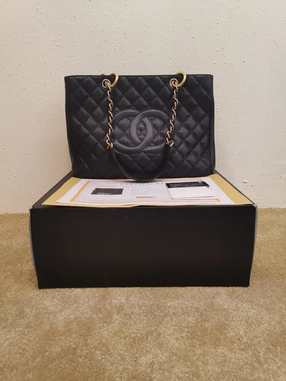 Chanel Gst Black Caviar Ghw #11 Handbag