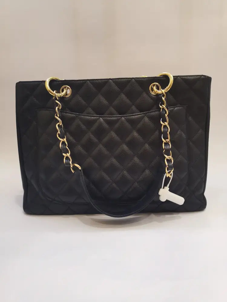 Chanel Gst Black Caviar Ghw #11 Handbag