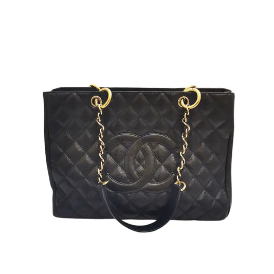 Chanel Gst Black Caviar Ghw #11 Handbag