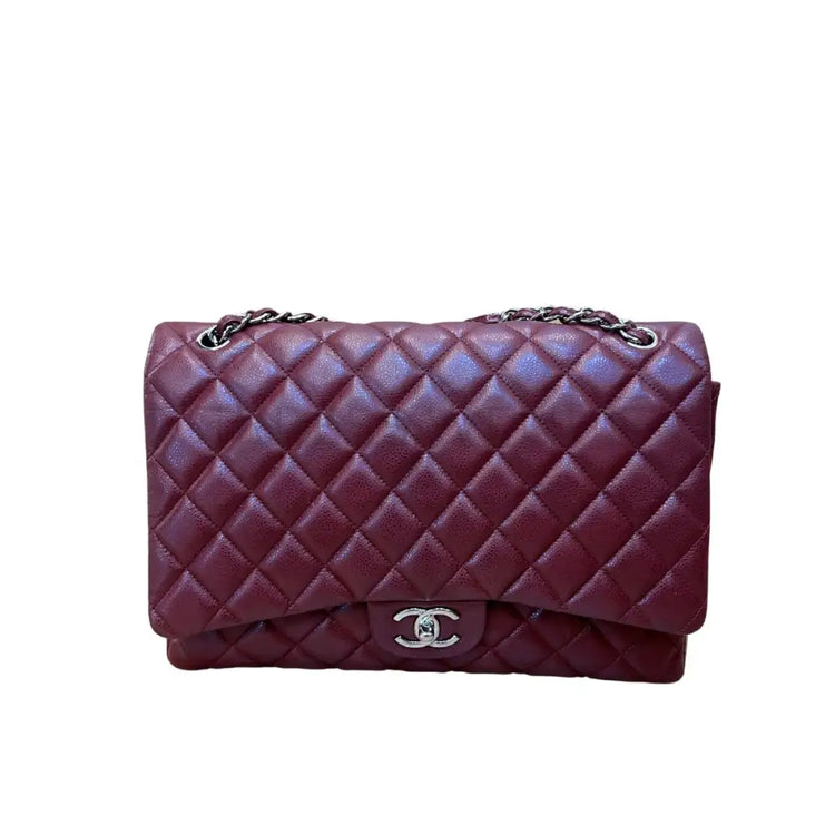 Chanel Maxi Burgundi Caviar Shw Shoulder Bag Handbags