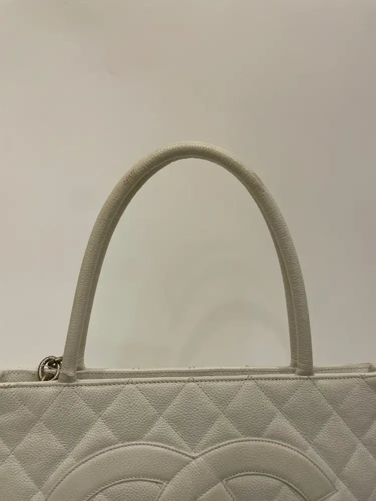 Chanel Medalion White Caviar Shw #11 Tote Bag