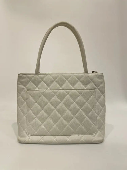 Chanel Medalion White Caviar Shw #11 Tote Bag