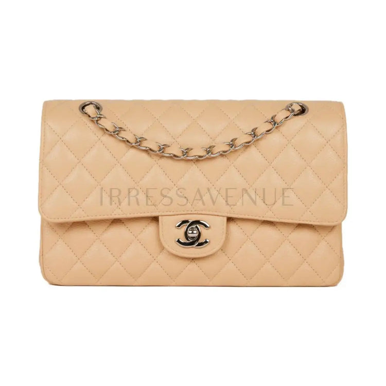 Chanel Medium Classic Caviar In Beige Phw #31 Handbag