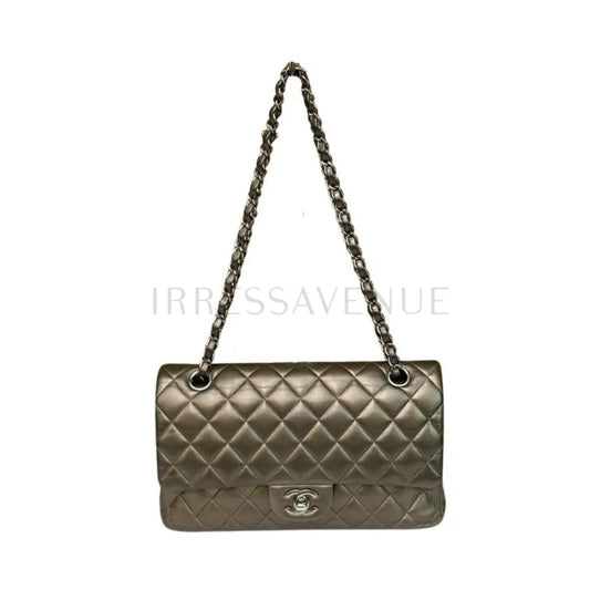 Chanel Medium Df Lambskin Dark Silver Shw #18 Crossbody Bag