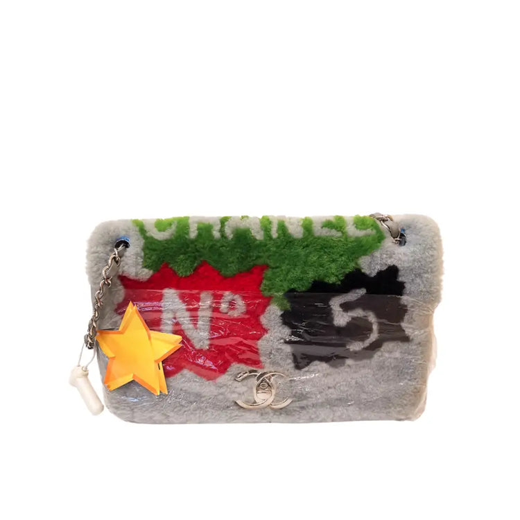 Chanel No. 5 Comic Clutch Silver Hardware 2014 Pouch &