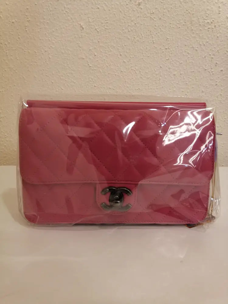 Chanel Pink Lambskin Crossing Time Flap Bag Rthw #18 Crossbody