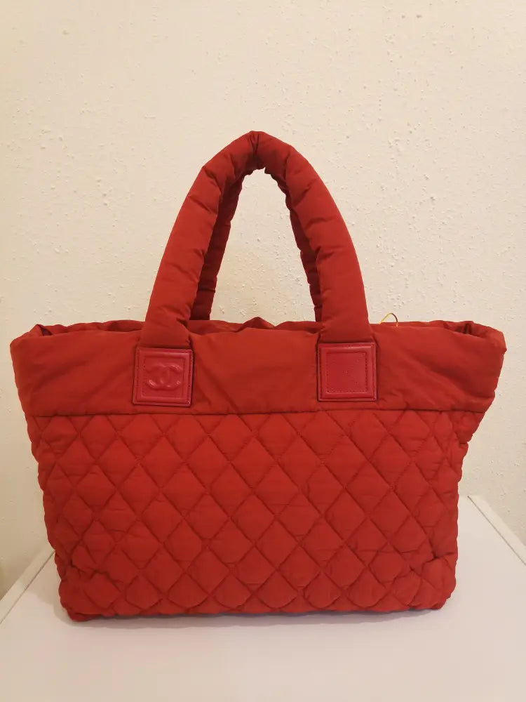 Chanel Red Nylon Coco Cocoon Xl Tote Phw #12 Bag