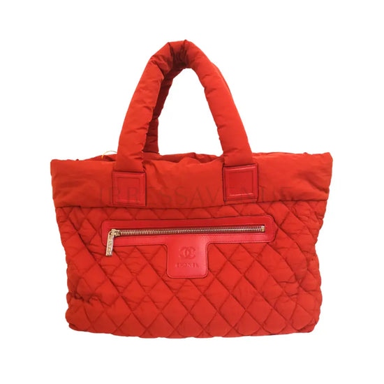 Chanel Red Nylon Coco Cocoon Xl Tote Phw #12 Bag