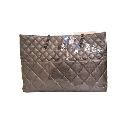 Chanel Reissue Quilted Grand Shopping Xl Silver Metalic Glazed Calfskin #14 Shoulder Bag