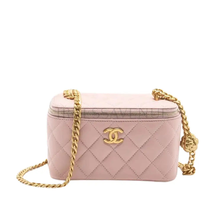 Chanel Vanity 23S In Light Pink Camelia Crush Chain Ghw 2023 Crossbody Bag