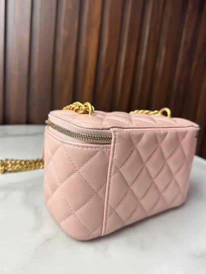 Chanel Vanity 23S In Light Pink Camelia Crush Chain Ghw 2023 Crossbody Bag