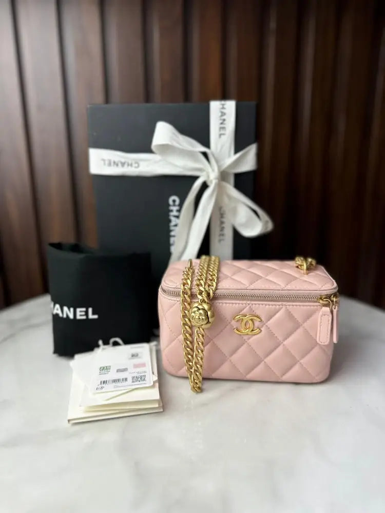 Chanel Vanity 23S In Light Pink Camelia Crush Chain Ghw 2023 Crossbody Bag