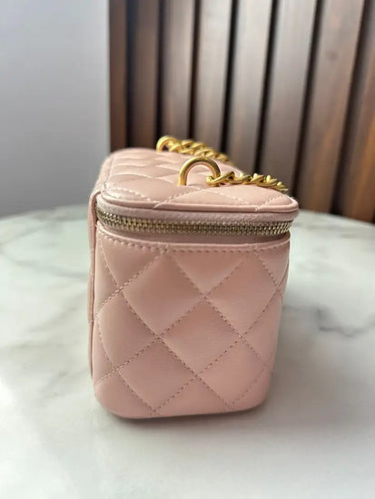 Chanel Vanity 23S In Light Pink Camelia Crush Chain Ghw 2023 Crossbody Bag